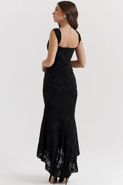Vestido sirena mujer de encaje con opciones sin tirantes y hombros