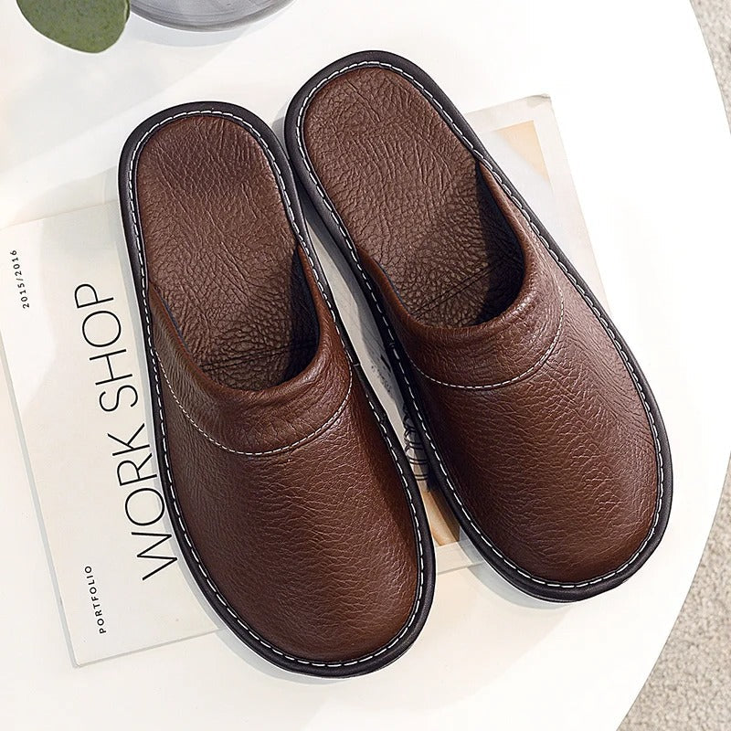 Zapatillas Casa Hombre de Cuero Suave y Confortables