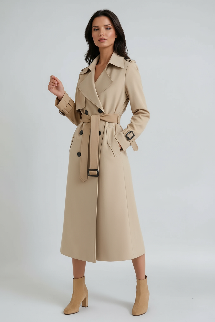 Abrigo Trench Mujer Invierno con Cinturón Ajustable