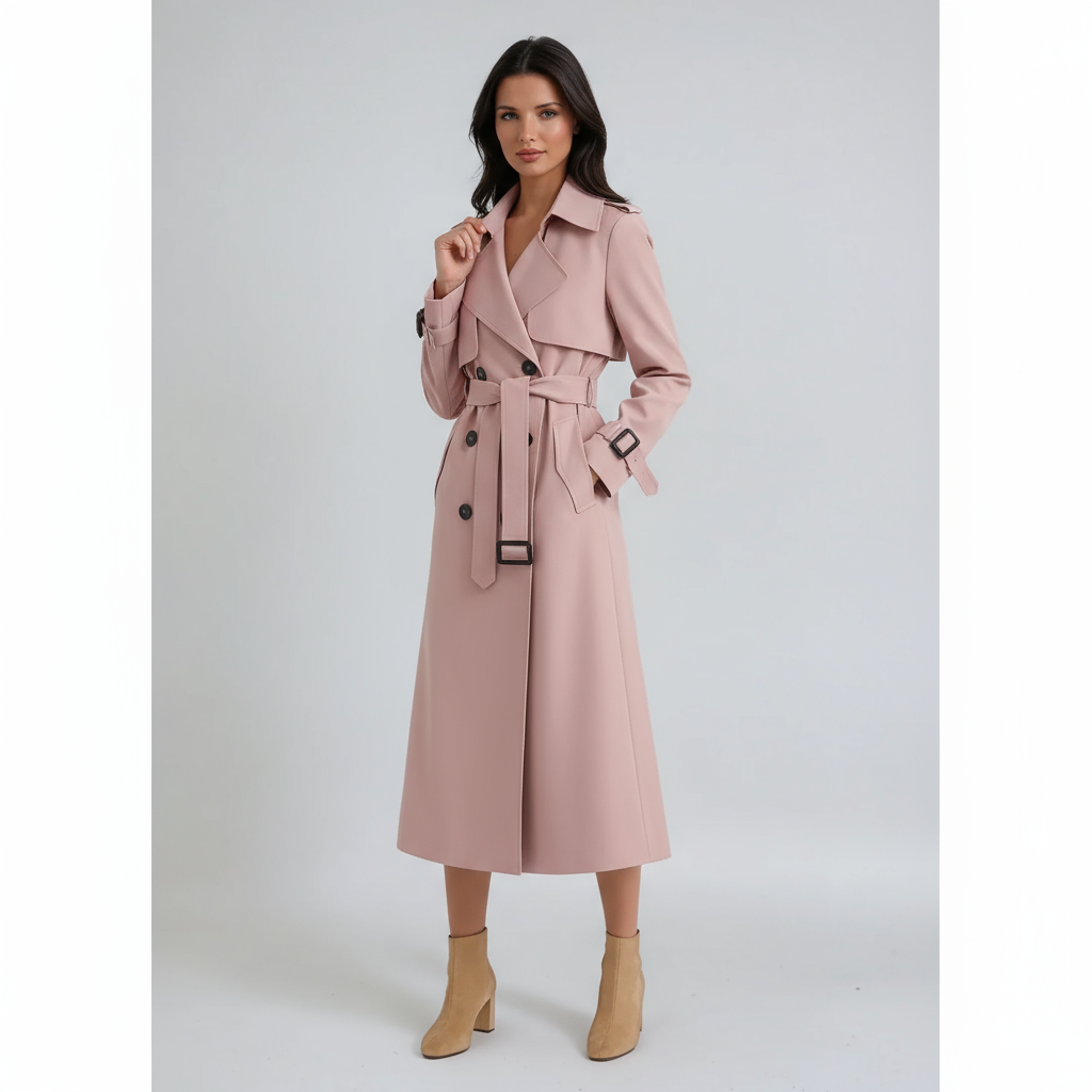 Abrigo Trench Mujer Invierno con Cinturón Ajustable