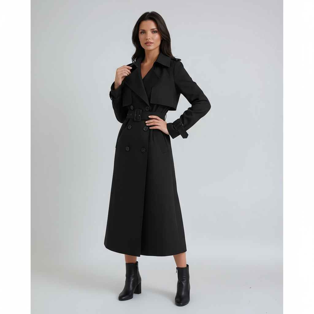 Abrigo Trench Mujer Invierno con Cinturón Ajustable