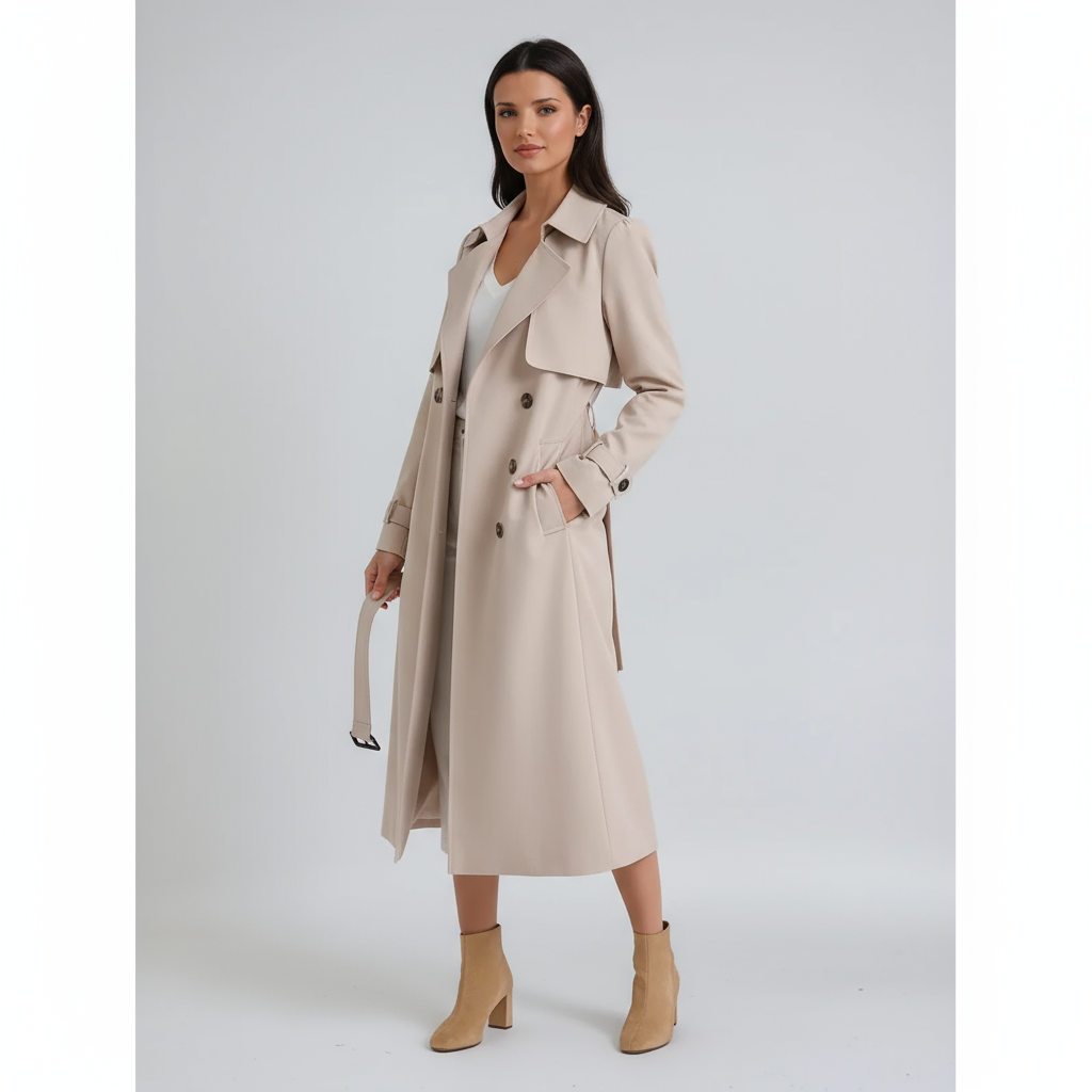 Abrigo Trench Mujer Invierno con Cinturón Ajustable