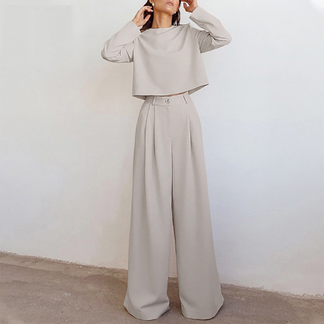 Conjunto Mujer de Punto Pantalón Palazzo Elegante