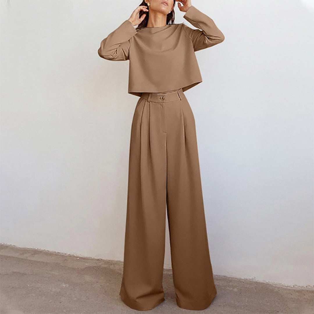 Conjunto Mujer de Punto Pantalón Palazzo Elegante