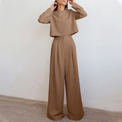 Conjunto Mujer de Punto Pantalón Palazzo Elegante