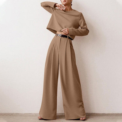 Conjunto Mujer de Punto Pantalón Palazzo Elegante