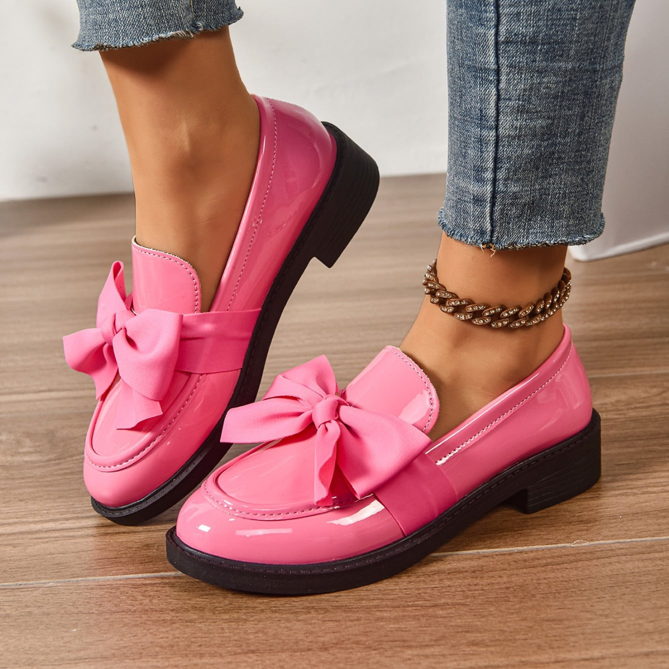 Mocasines Mujer Plataforma con Lazo
