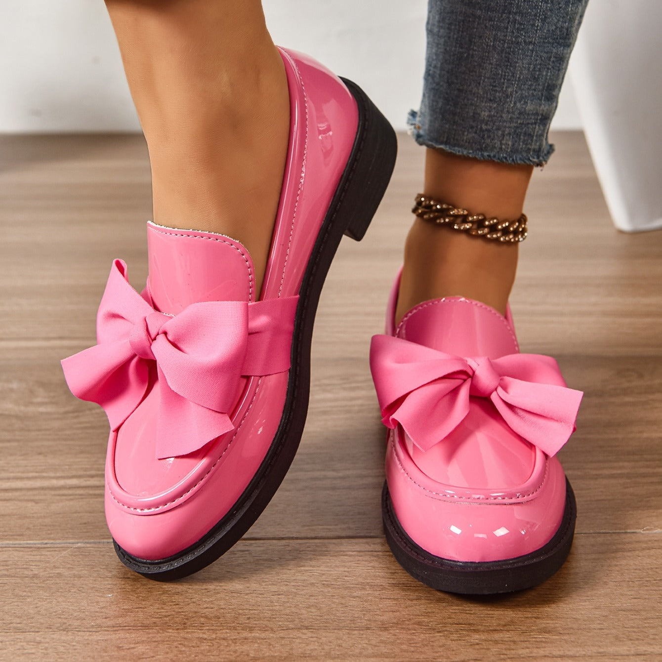 Mocasines Mujer Plataforma con Lazo