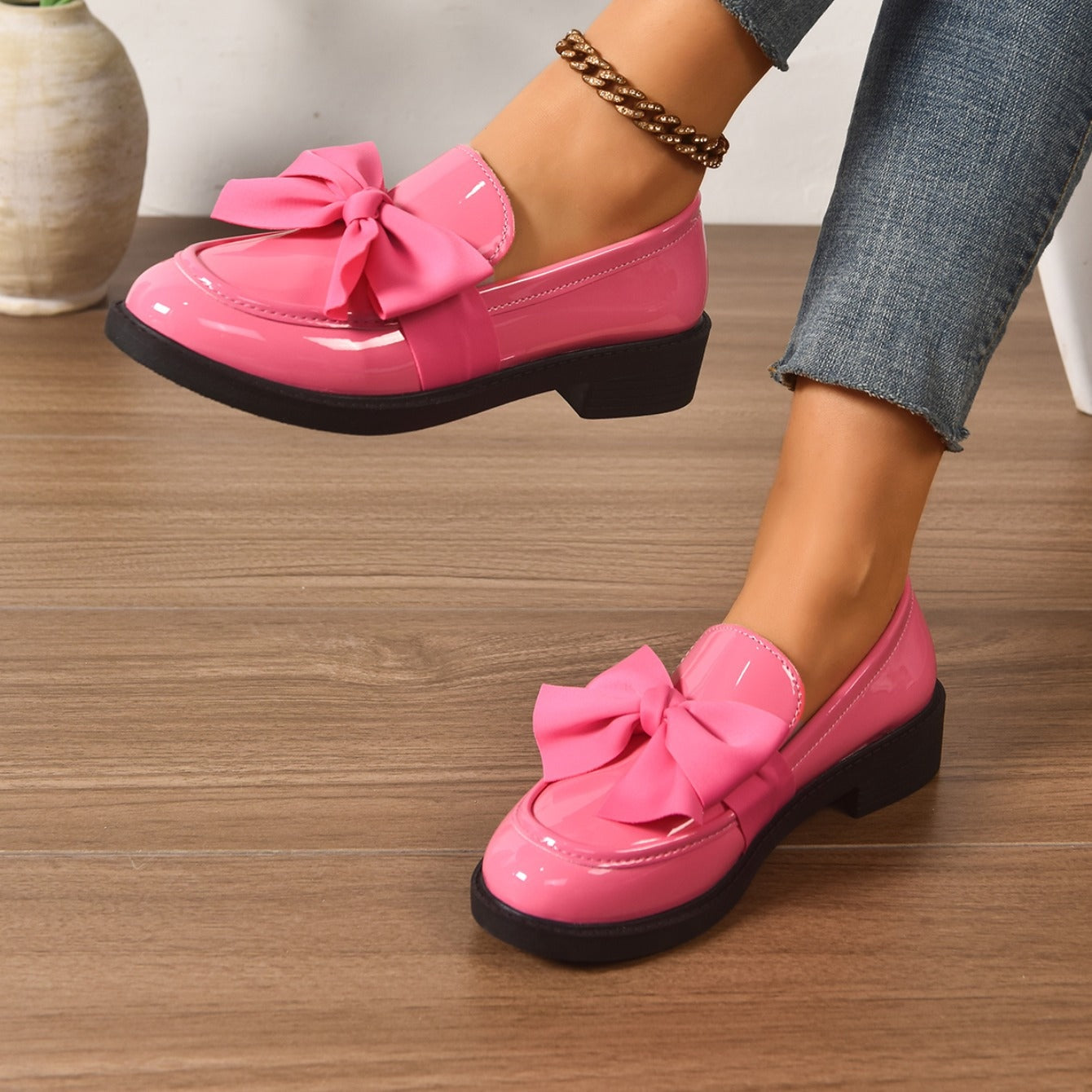Mocasines Mujer Plataforma con Lazo