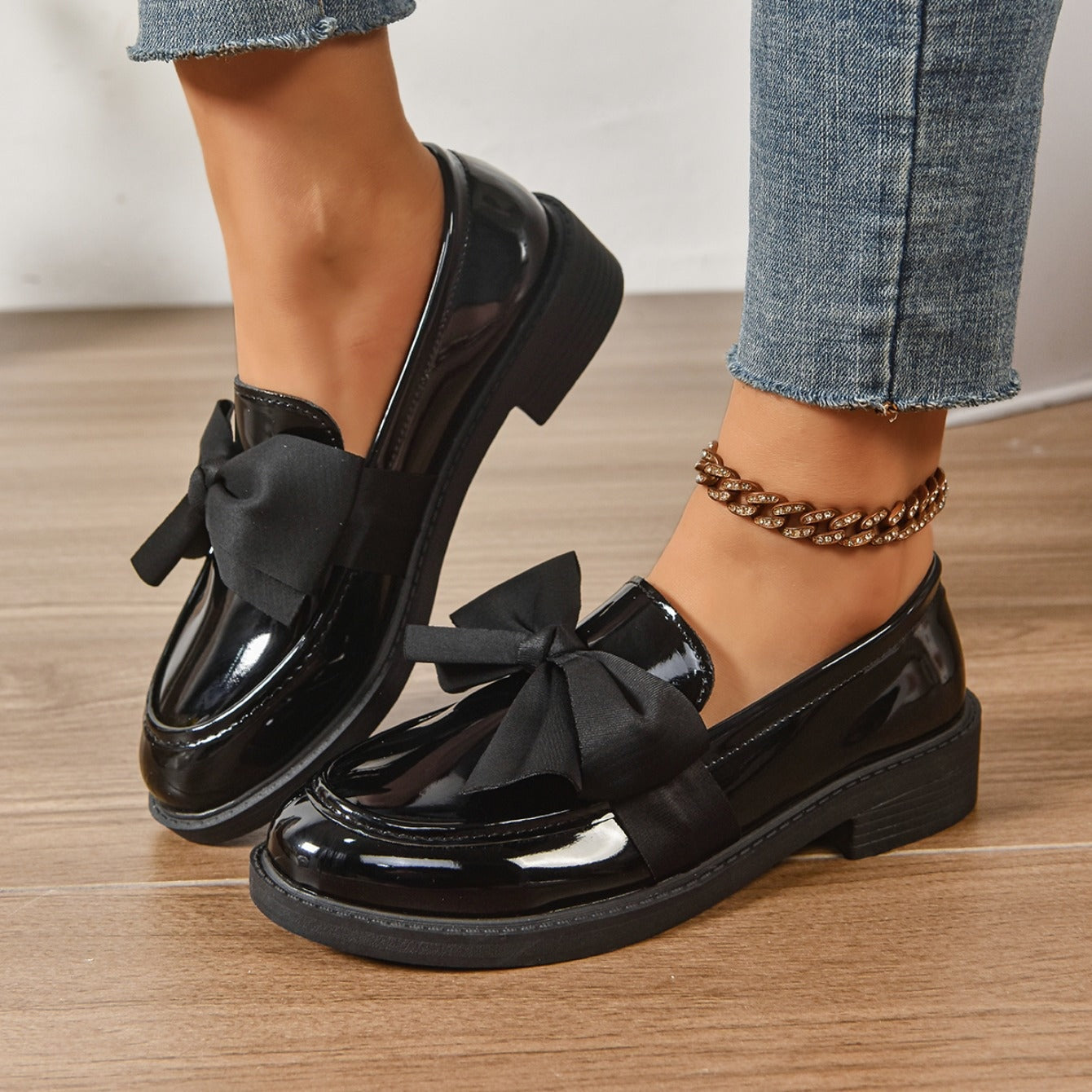 Mocasines Mujer Plataforma con Lazo