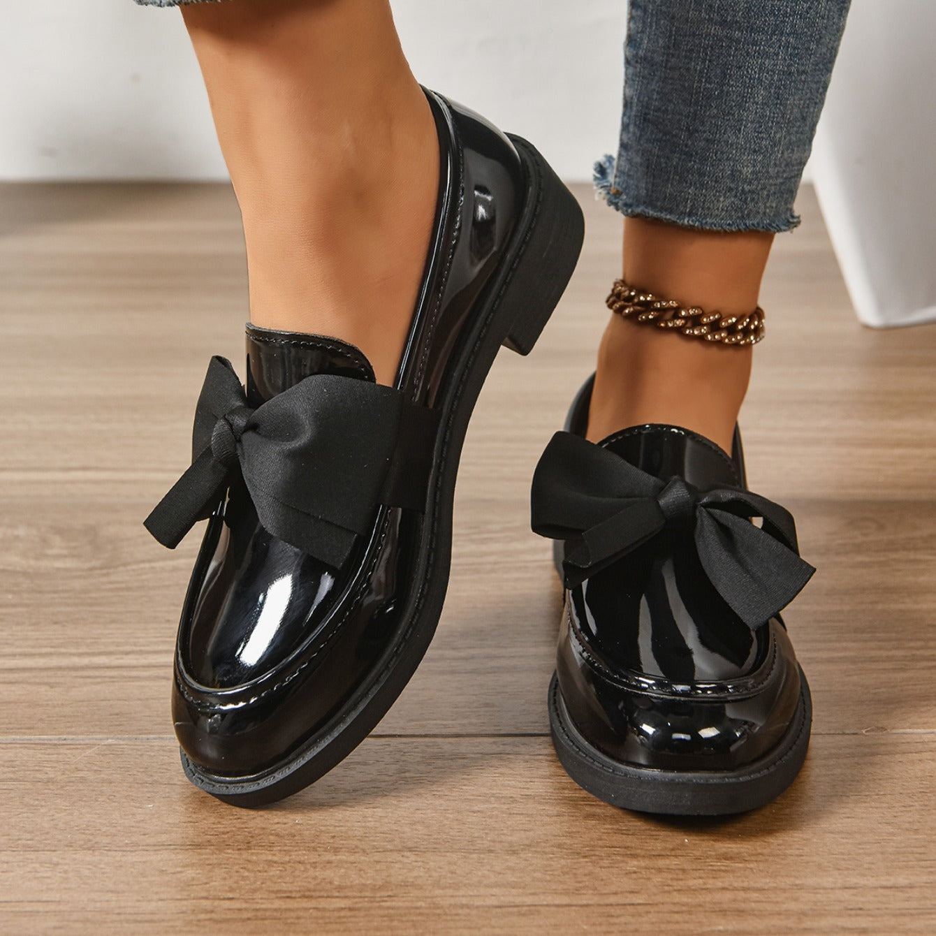 Mocasines Mujer Plataforma con Lazo