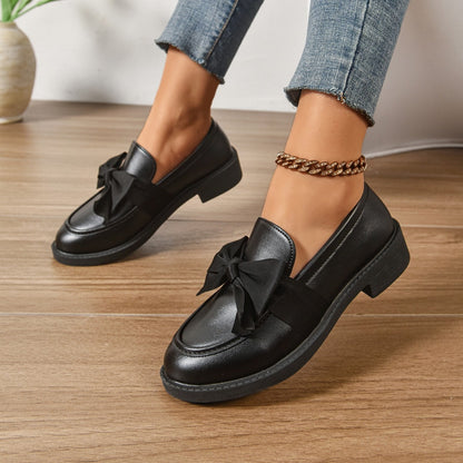 Mocasines Mujer Plataforma con Lazo