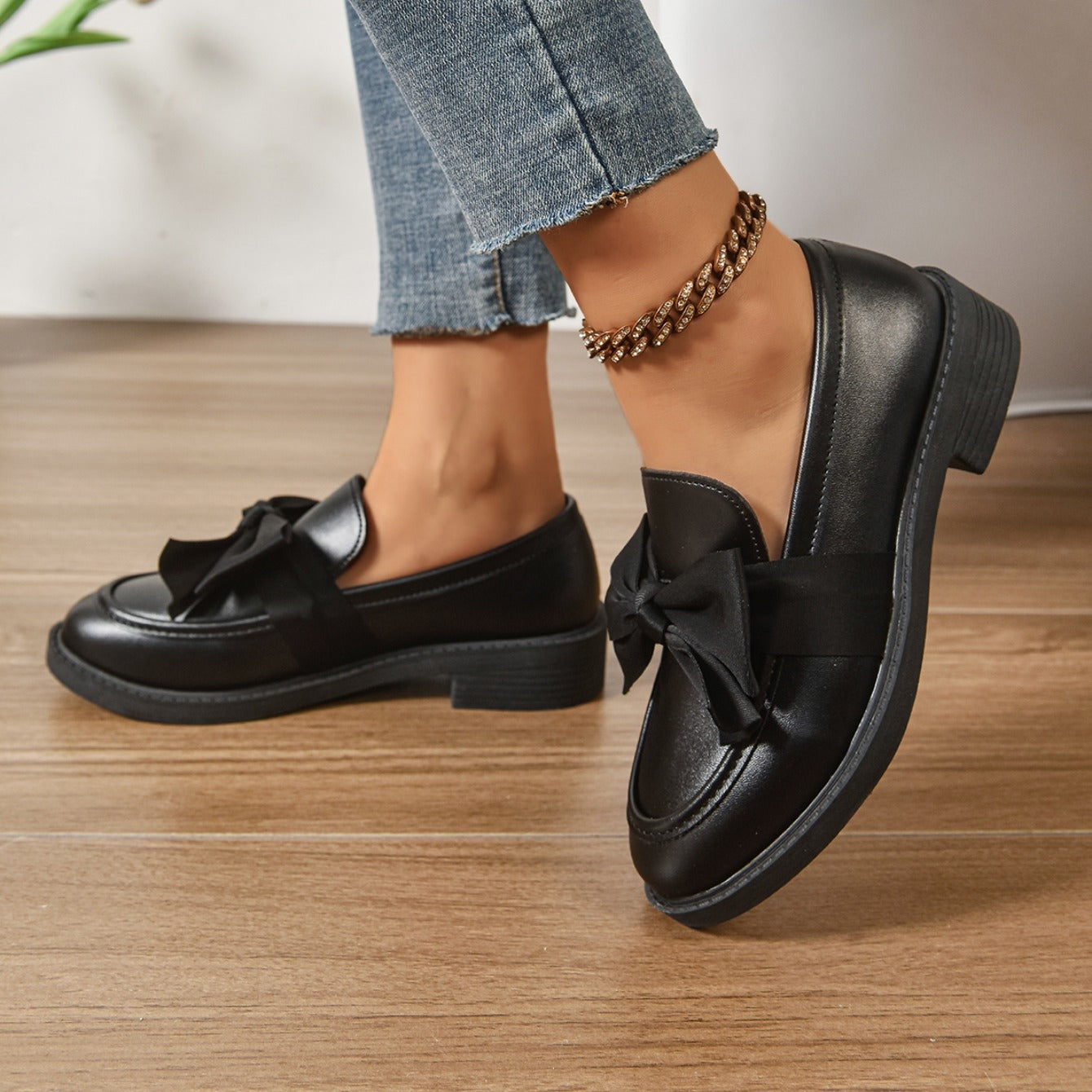 Mocasines Mujer Plataforma con Lazo