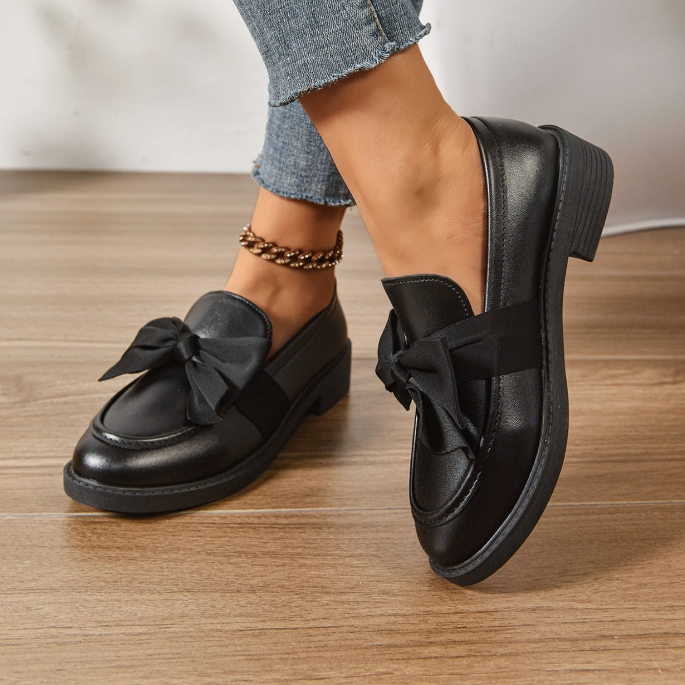 Mocasines Mujer Plataforma con Lazo