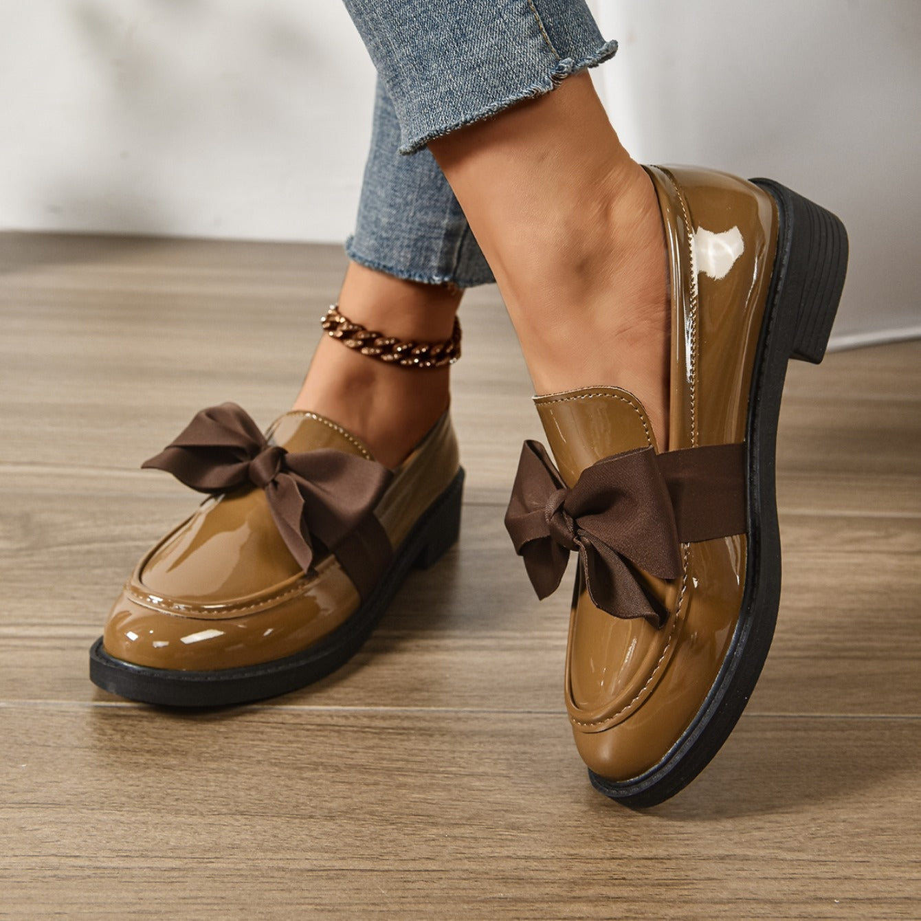 Mocasines Mujer Plataforma con Lazo