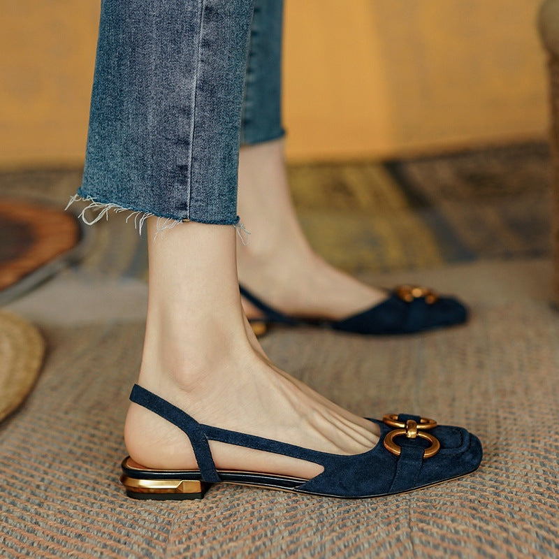 Sandalias Planas Mujer Slingback con Hebilla - Mavetta