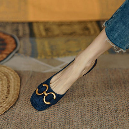 Sandalias Planas Mujer Slingback con Hebilla