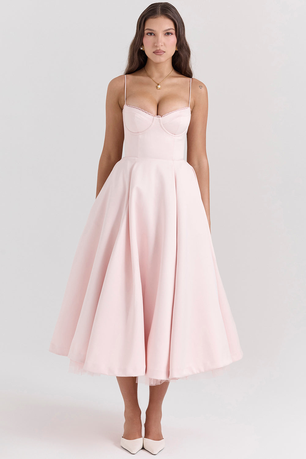 Vestido Midi Mujer Cocktail Elegante Ajuste Clásico