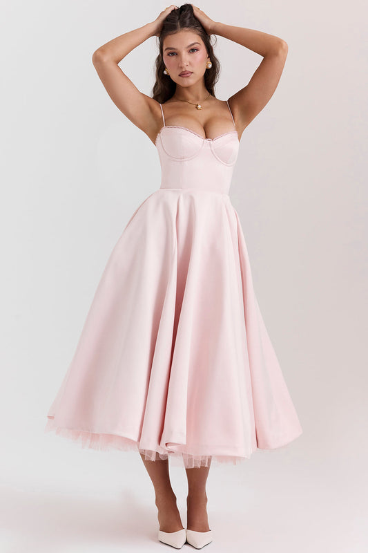 Vestido Midi Mujer Cocktail Elegante Ajuste Clásico - Mavetta