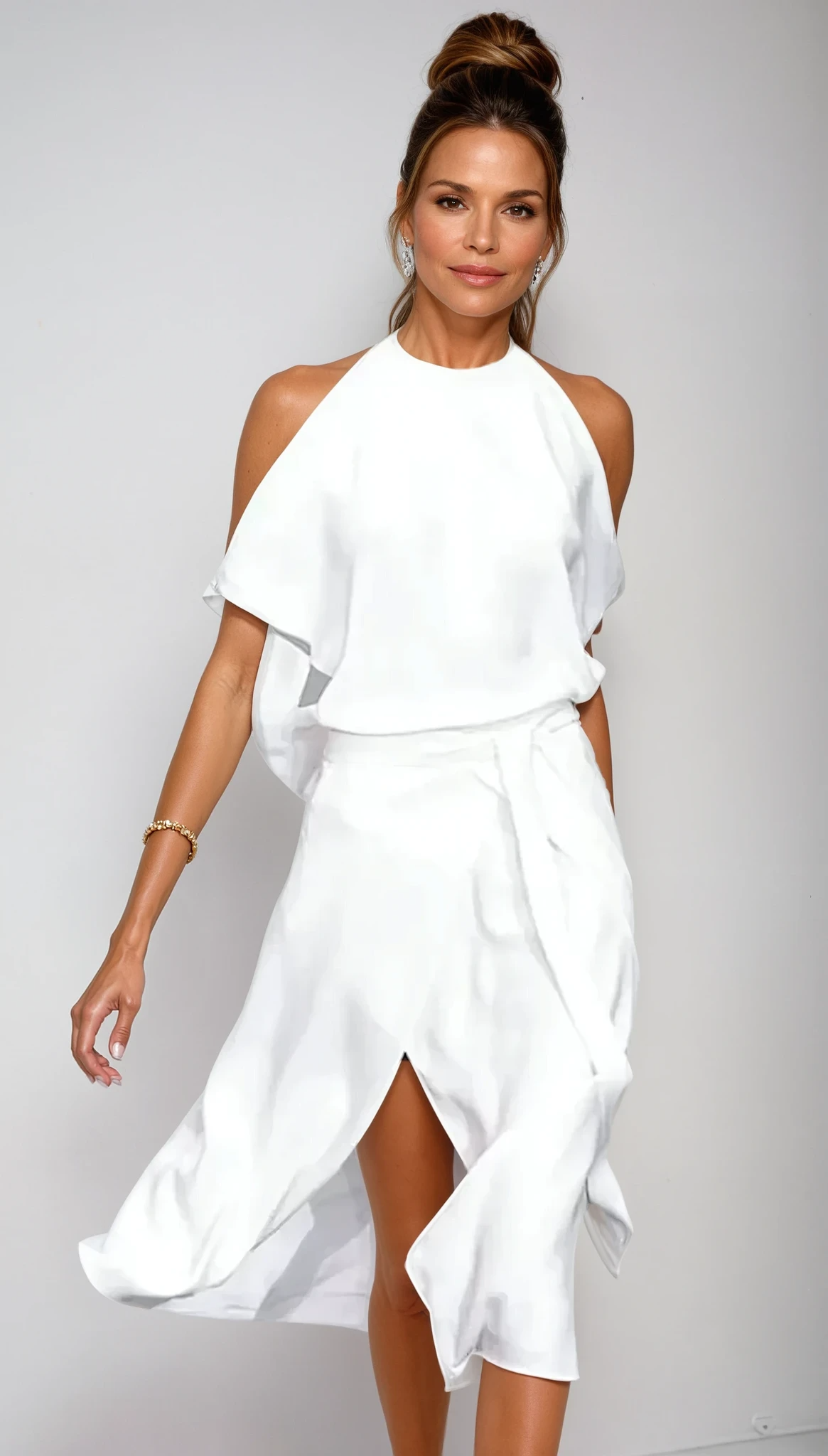 Vestido midi mujer con hombros descubiertos estilo moderno - Mavetta