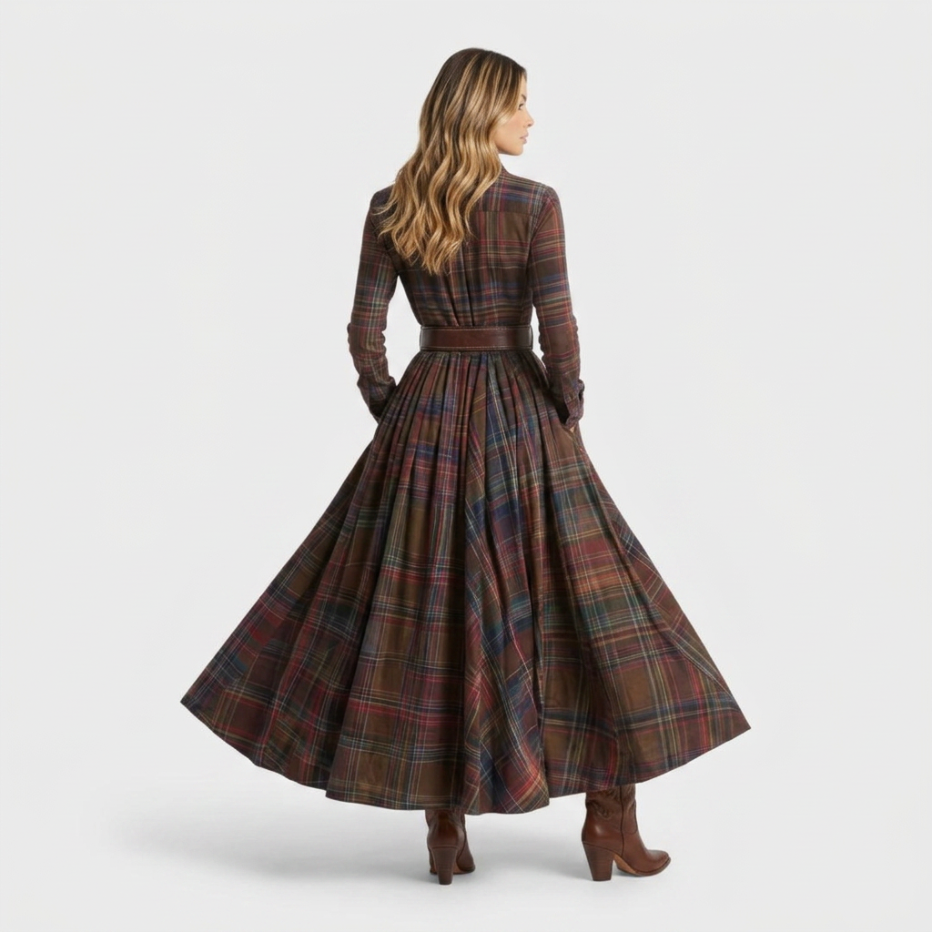 Vestido Camisero Mujer de Algodón Estilo Otoño