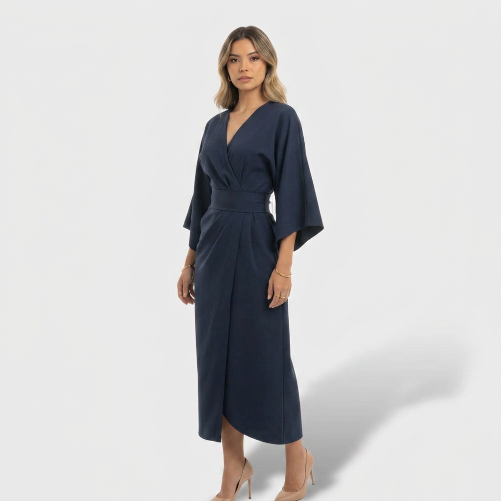 Vestido mujer elegante mangas farol