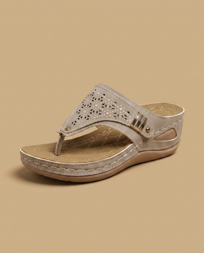 Sandalias Cuña Mujer Ortopédicas Calado Thong