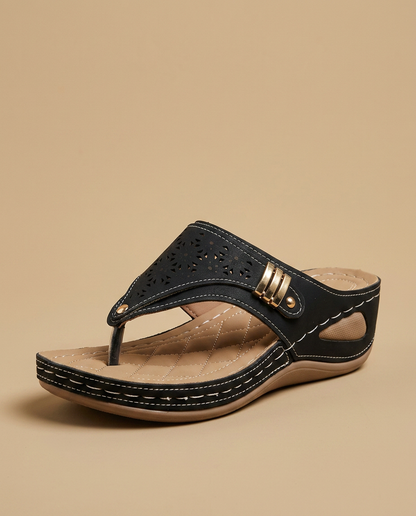 Sandalias Cuña Mujer Ortopédicas Calado Thong - Mavetta