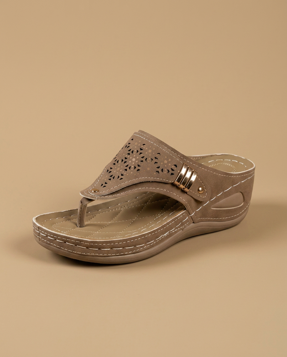 Sandalias Cuña Mujer Ortopédicas Calado Thong