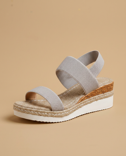 Sandalias Plataforma Mujer de Espadrille y Punto Elástico