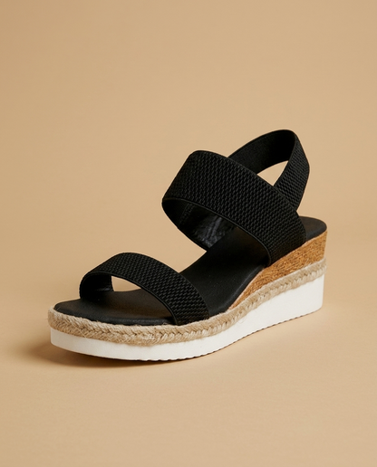 Sandalias Plataforma Mujer de Espadrille y Punto Elástico