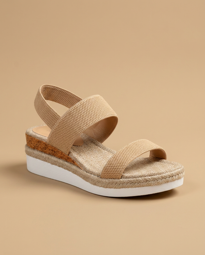 Sandalias Plataforma Mujer de Espadrille y Punto Elástico - Mavetta