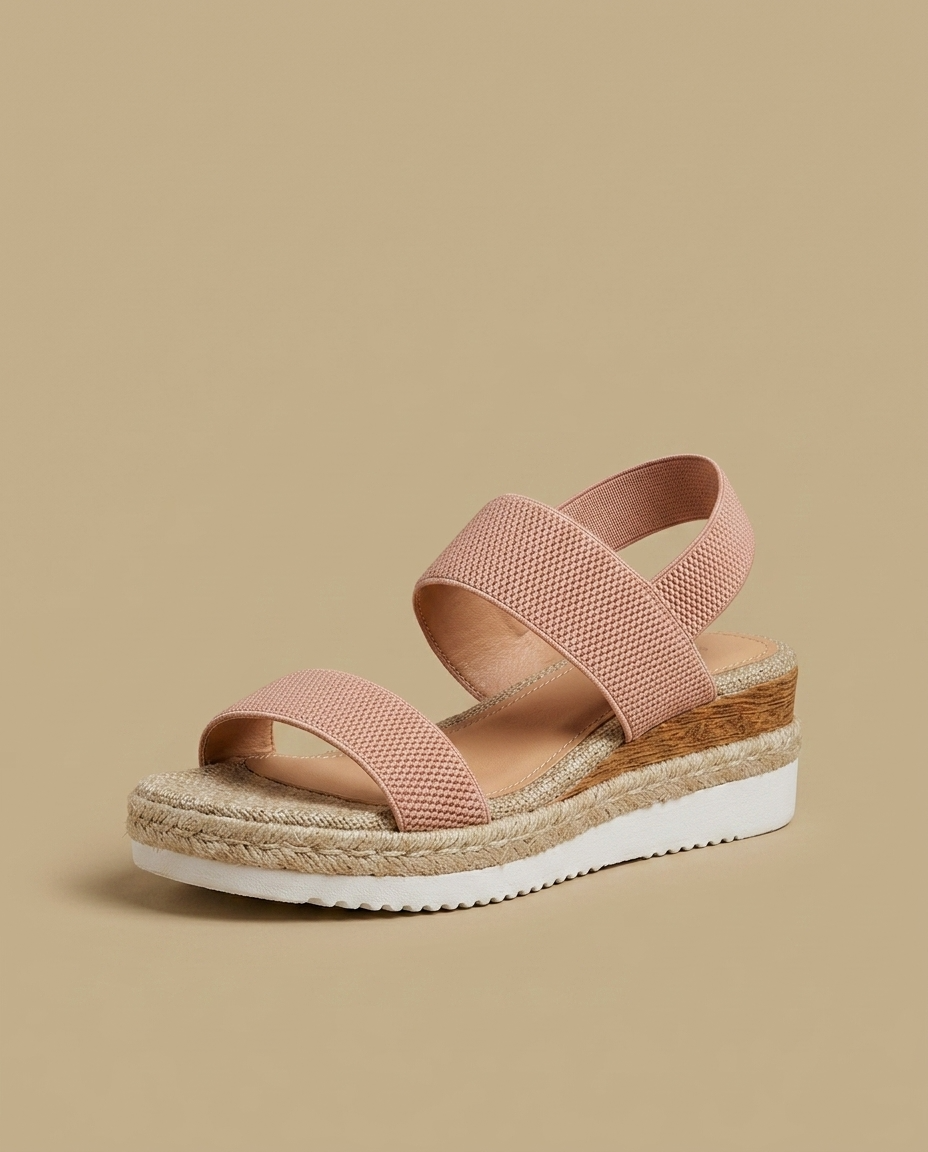 Sandalias Plataforma Mujer de Espadrille y Punto Elástico