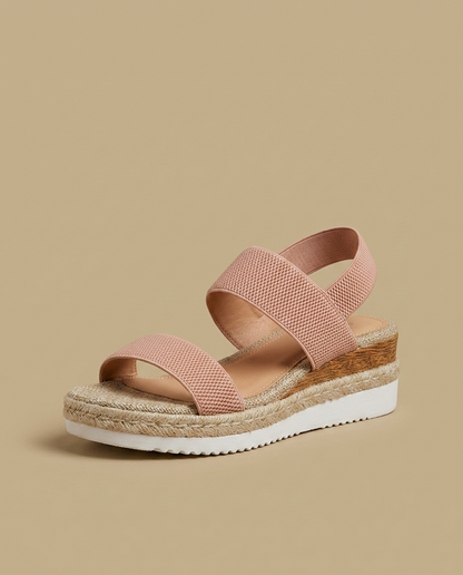Sandalias Plataforma Mujer de Espadrille y Punto Elástico