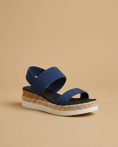 Sandalias Plataforma Mujer de Espadrille y Punto Elástico