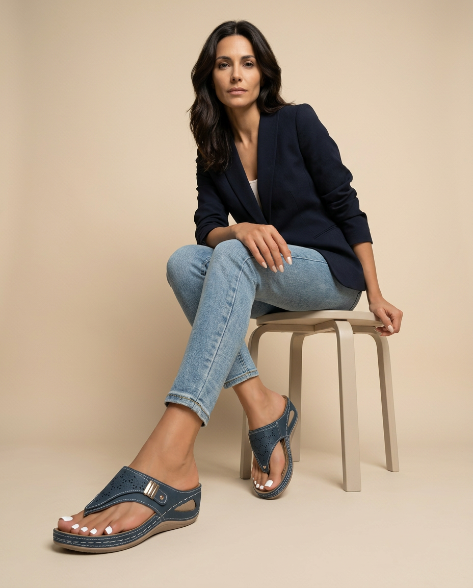 Sandalias Cuña Mujer Ortopédicas Calado Thong