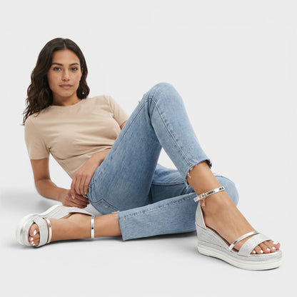 Sandalias Plataforma Mujer Diseño Monocromático