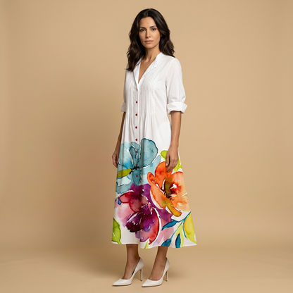 Vestido Largo Mujer Estampado Floral Estilo Boho
