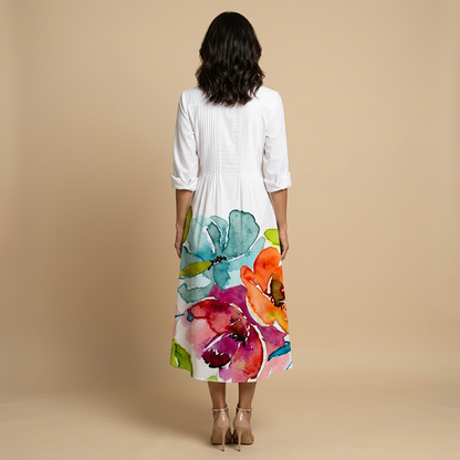 Vestido Largo Mujer Estampado Floral Estilo Boho