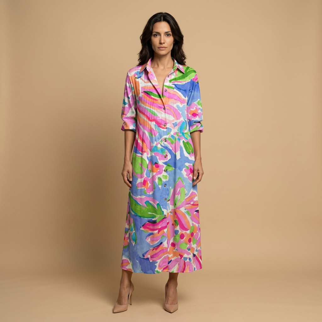 Vestido Largo Mujer Estampado Floral Estilo Boho