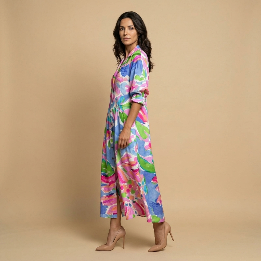 Vestido Largo Mujer Estampado Floral Estilo Boho