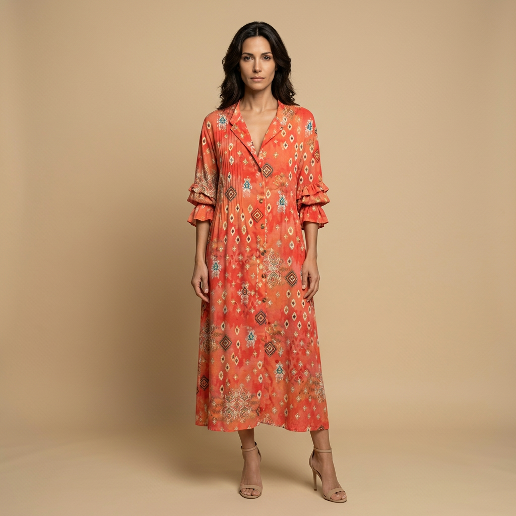 Vestido Largo Mujer Estampado Floral Estilo Boho