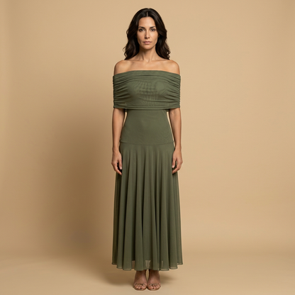 Vestido Largo Mujer Sin Tirantes Drapeado Minimalista - Mavetta