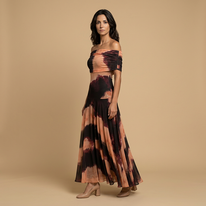 Vestido Largo Mujer Sin Tirantes Drapeado Minimalista