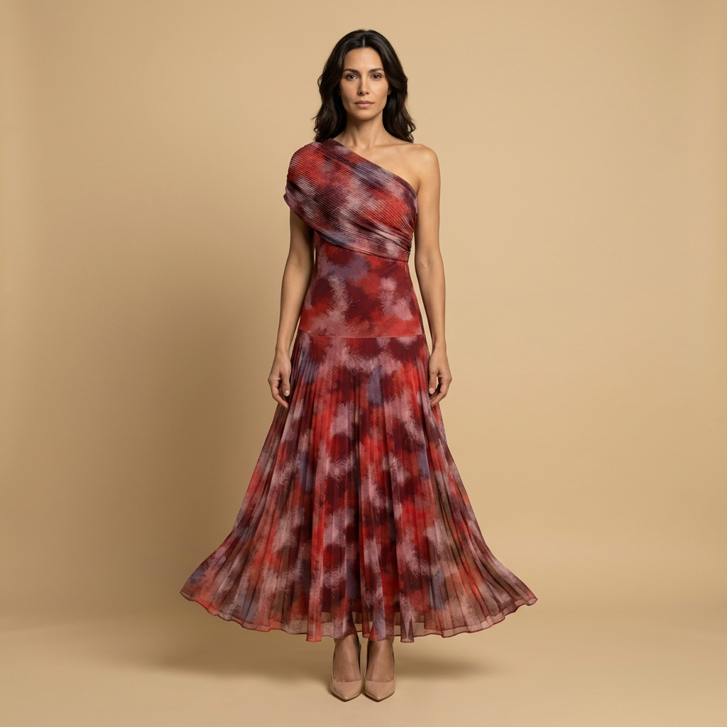 Vestido Largo Mujer Sin Tirantes Drapeado Minimalista