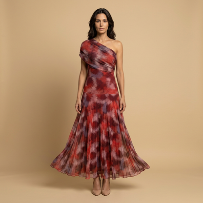 Vestido Largo Mujer Sin Tirantes Drapeado Minimalista