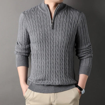 Jersey Hombre de Punto Trenzado Ajuste Clásico