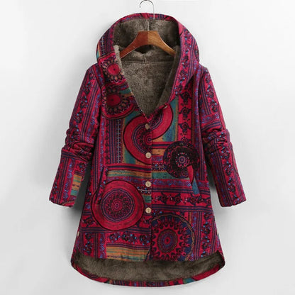 Chaqueta Mujer de Patchwork con Forro de Polar Ajuste Regular