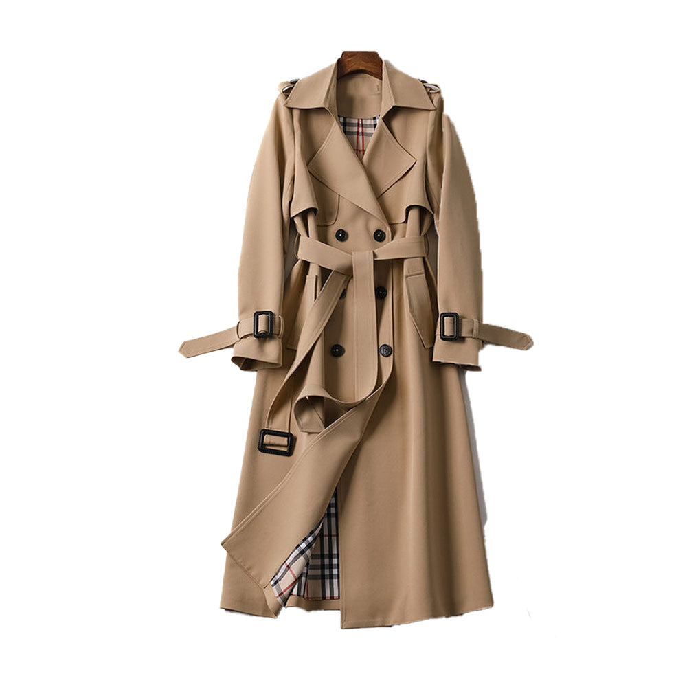 Gabardina mujer con doble botonadura estilo trench