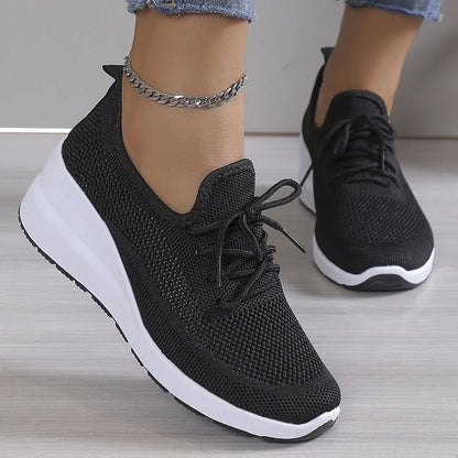 Zapatillas Mujer Plataforma Cuña Malla Transpirable Casual